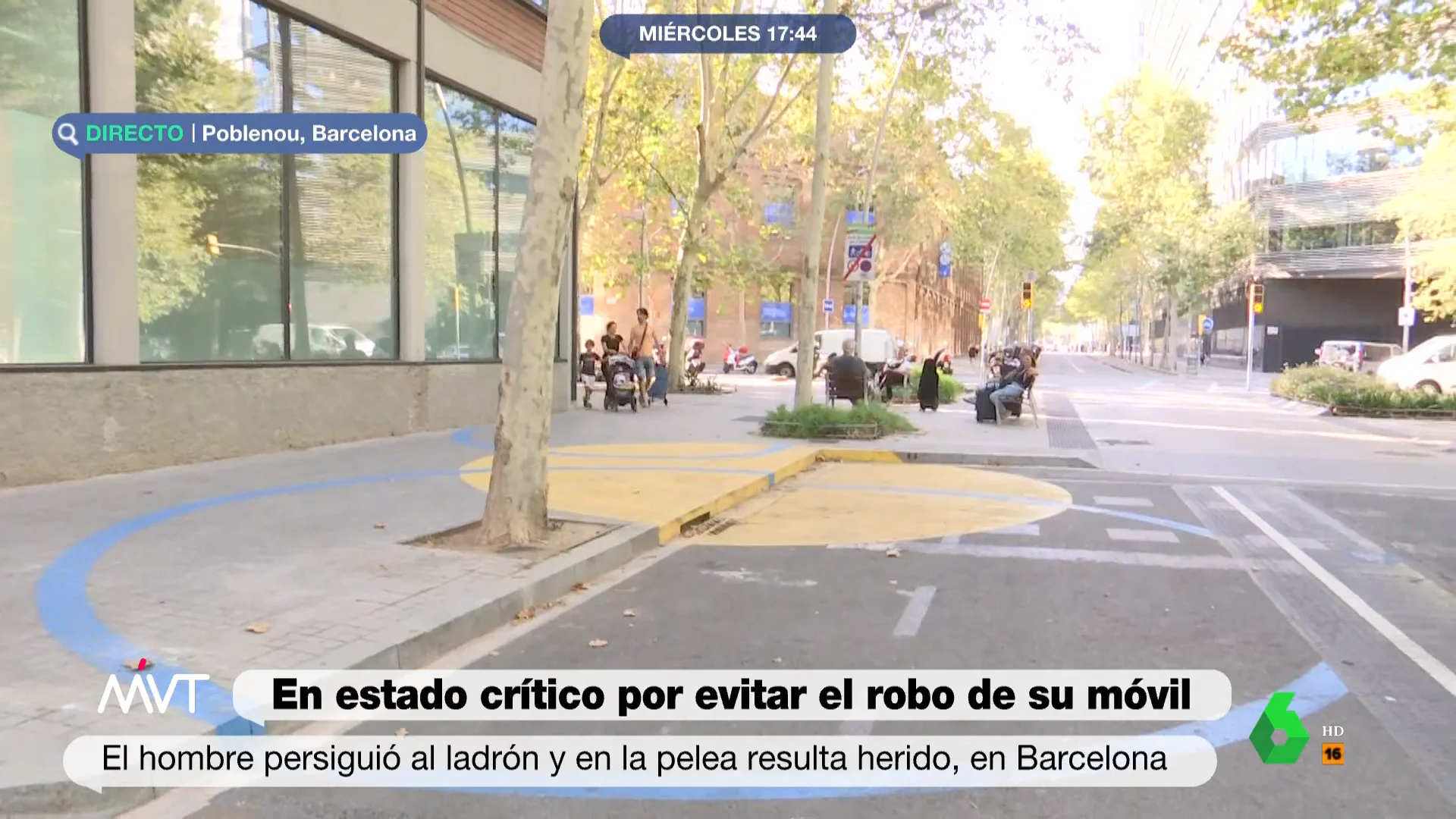 Un hombre en estado crítico tras enfrentarse al ladrón de su móvil en Barcelona