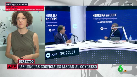 La crítica de Aina Vidal a Aznar tras sus palabras sobre las lenguas cooficiales: "Nos trata como si fuésemos tontos" La crítica de Aina Vidal a Aznar tras sus palabras sobre las lenguas cooficiales: "Nos trata como si fuésemos tontos"