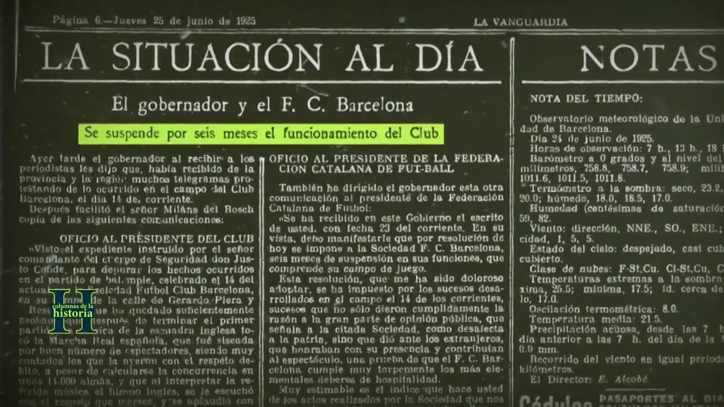 El fascismo de Miguel Primo de Rivera, o cómo cerrar el estadio del Fútbol Club Barcelona por pitar al himno español El fascismo de Miguel Primo de Rivera, o cómo cerrar el estadio del Fútbol Club Barcelona por pitar al himno español
