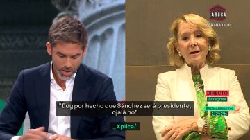 Esperanza Aguirre ve a Pedro Sánchez como el próximo presidente: "Mentiría si dijera que no lo doy por hecho"