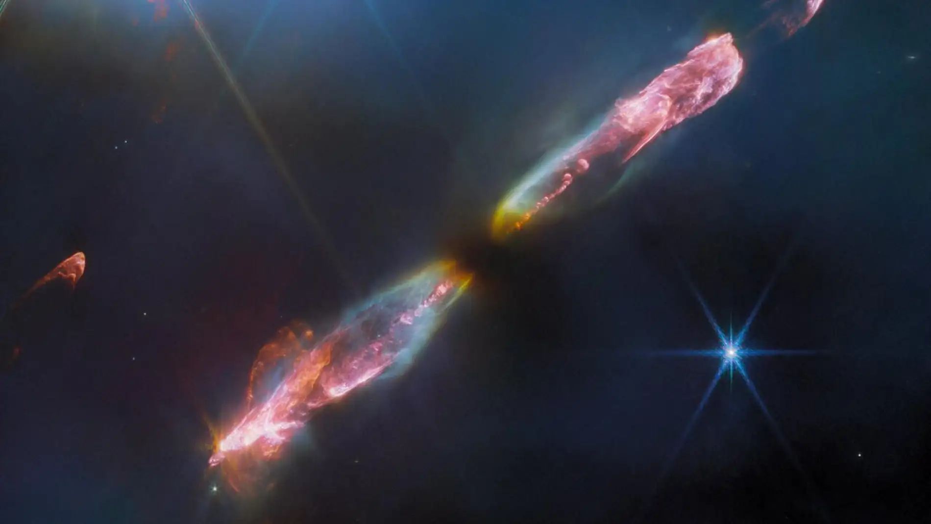 El telescopio espacial James Webb capta el flujo supersónico de una joven estrella