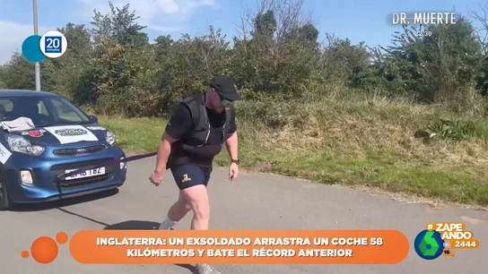 Un récord de peso: un exmilitar británico arrastra un coche durante 58 kilómetros Un récord de peso: un exmilitar británico arrastra un coche durante 58 kilómetros