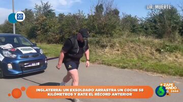 Un récord de peso: un exmilitar británico arrastra un coche durante 58 kilómetros