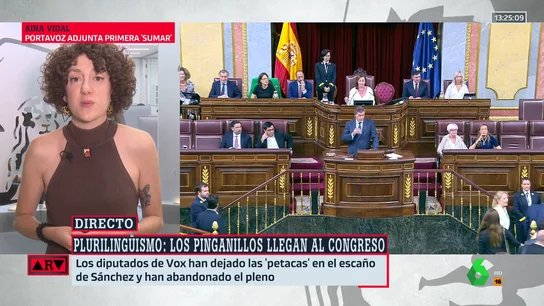 Aina Vidal carga contra el "desprecio" del PP al no ponerse los pinganillos al escuchar euskera en el Congreso: "Es una ofensa tremenda" Aina Vidal carga contra el "desprecio" del PP al no ponerse los pinganillos al escuchar euskera en el Congreso: "Es una ofensa tremenda"