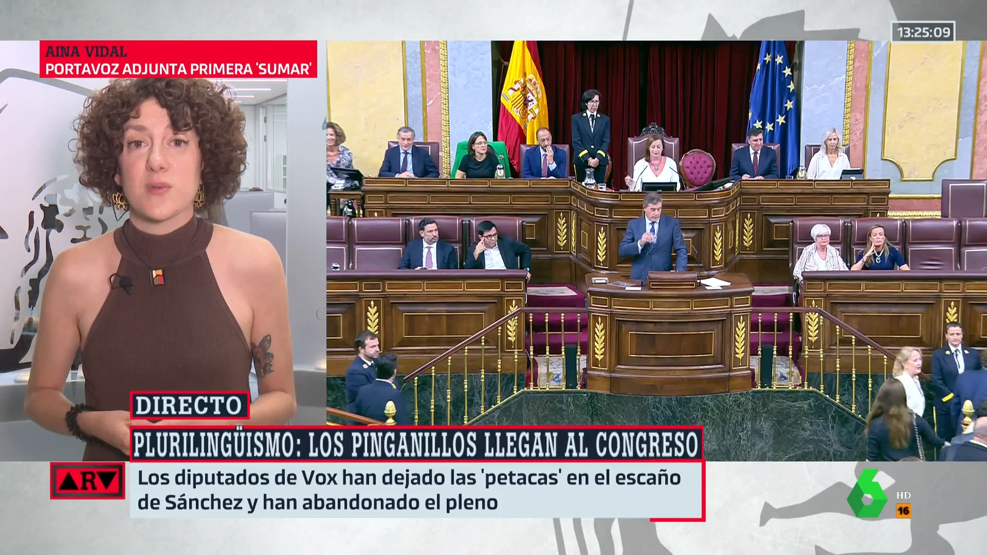 Aina Vidal carga contra el "desprecio" del PP al no ponerse los pinganillos al escuchar euskera en el Congreso: "Es una ofensa tremenda"