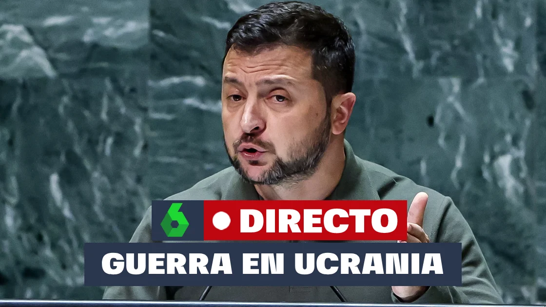 El presidente de Ucrania, Volodimir Zelenski, durante su intervención en el Consejo de Seguridad 