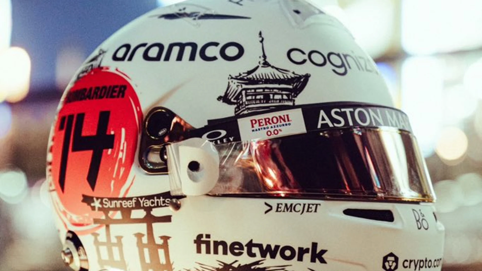 El casco de Fernando Alonso para el GP de Japón