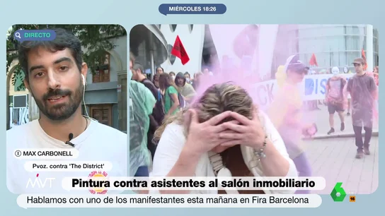 El portavoz de la acción contra 'The Distric' justifica el lanzamiento de pintura a los asistentes: "Es una acción de protesta" El portavoz de la acción contra 'The Distric' justifica el lanzamiento de pintura a los asistentes: "Es una acción de protesta"