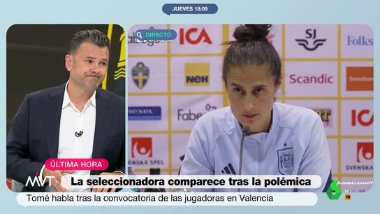 El chascarrillo de Iñaki López sobre la permanencia de Montse Tomé: "Hay quien la compara ya con la lechuga de Liz Truss" El chascarrillo de Iñaki López sobre la permanencia de Montse Tomé: "Hay quien la compara ya con la lechuga de Liz Truss"