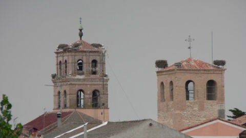 La torre de San Pedro junto con la torre de la Iglesia de Santiago Apóstol