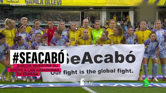 #Seacabó: España y Suecia exhiben una pancarta conjunta antes del partido para seguir con la lucha por la igualdad #Seacabó: España y Suecia exhiben una pancarta conjunta antes del partido para seguir con la lucha por la igualdad