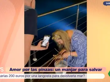 El vídeo viral de una mujer que paga 200€ por una langosta para liberarla en el mar 