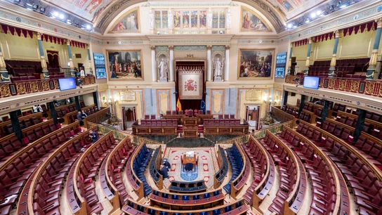 Una imagen del hemiciclo del Congreso de los Diputados visto desde arriba Una imagen del hemiciclo del Congreso de los Diputados visto desde arriba