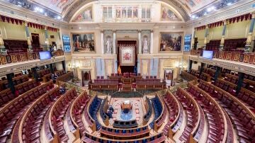 Una imagen del hemiciclo del Congreso de los Diputados visto desde arriba