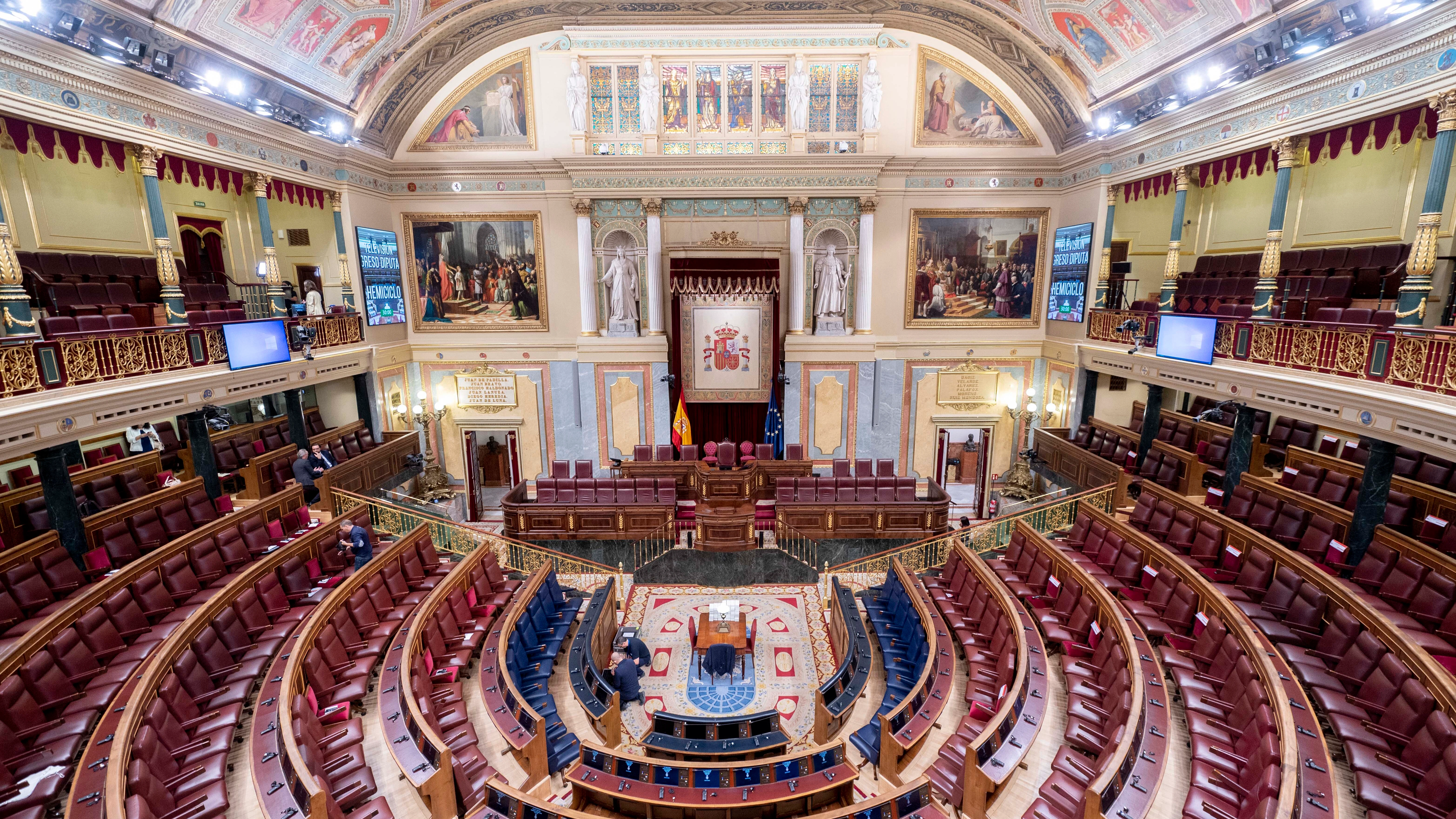 Una imagen del hemiciclo del Congreso de los Diputados visto desde arriba