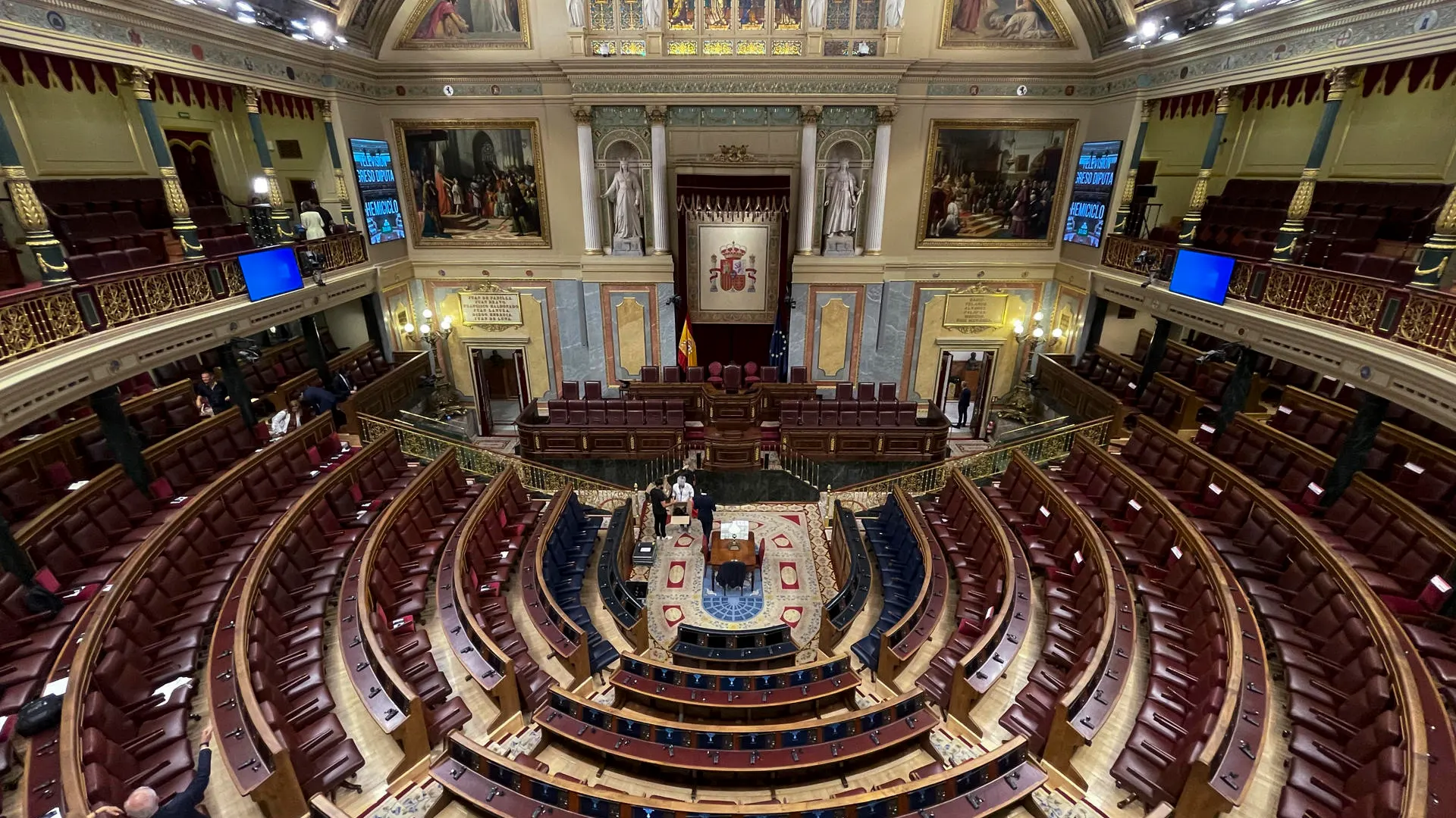 Vista del Congreso antes del inicio del debate de investidura de Feijóo