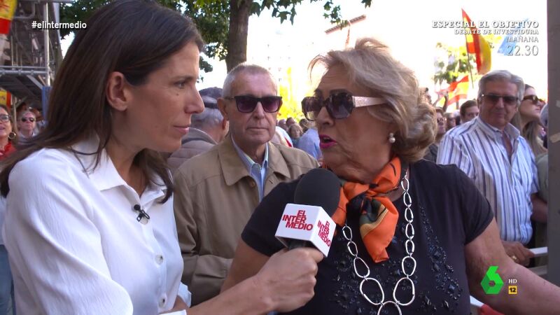 Una votante del PP, en el acto contra una hipotética la amnistía: "No me gustan los catalanes nada"