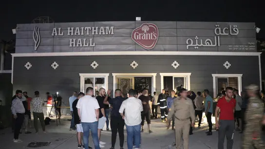 La sala donde se festejaba la boda en la provincia de Nínive, en el norte de Irak. La sala donde se festejaba la boda en la provincia de Nínive, en el norte de Irak.