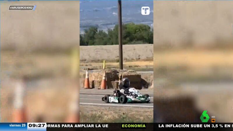 Un niño al que le amputan la pierna por un cáncer compite en una carrera de karts y gana