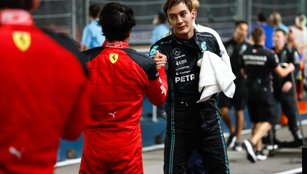 Sainz y Russell en el GP de Singapur 2023