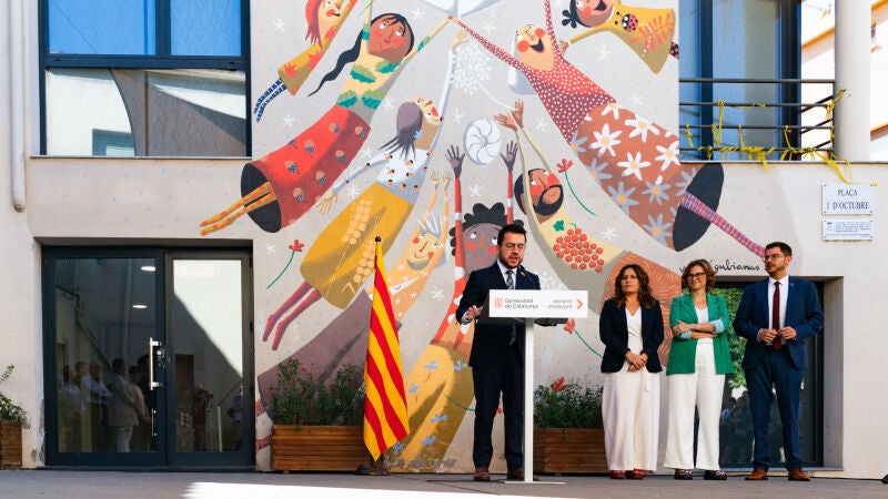 El president de la Generalitat, Pere Aragonès, hace una declaración institucional con motivo del sexto aniversario del 1-O