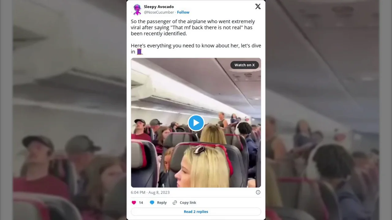 La pasajera que se hizo viral por discutir a gritos en el avi&oacute;n con una persona "que no era real" habla por primera vez