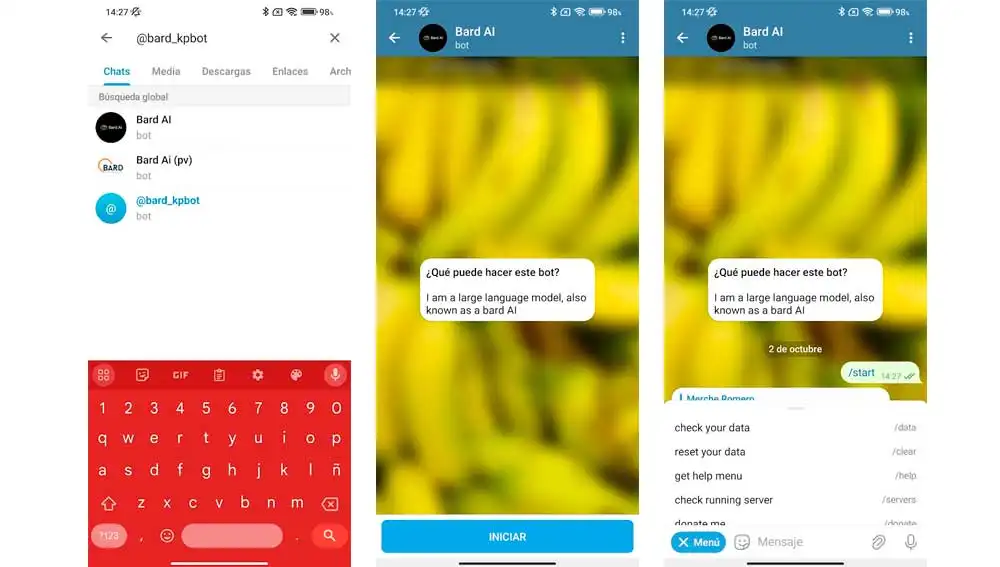 Conversando con Bard en Telegram Conversando con Bard en Telegram