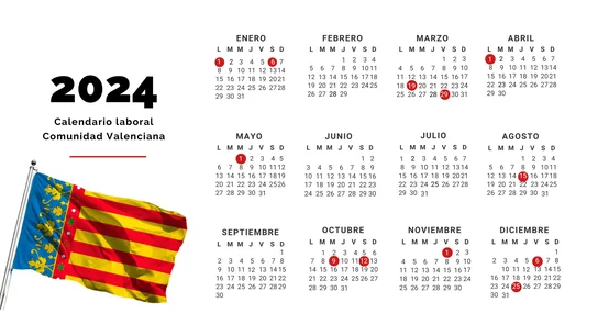 Calendario Laboral de la Comunidad Valenciana 2024: todos los días festivos y puentes Calendario Laboral de la Comunidad Valenciana 2024: todos los días festivos y puentes