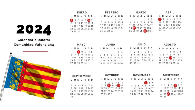 Calendario Laboral de la Comunidad Valenciana 2024: todos los días festivos y puentes