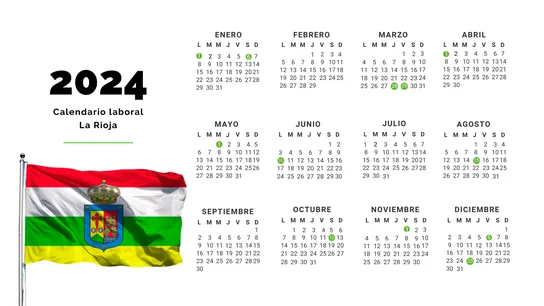 Calendario laboral de La Rioja 2024: un puente de cinco días y varios fin de semanas largos Calendario laboral de La Rioja 2024: un puente de cinco días y varios fin de semanas largos