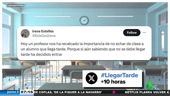 Un profesor defiende que no hay que prohibir la entrada a los alumnos impuntuales y desata la polémica en redes Un profesor defiende que no hay que prohibir la entrada a los alumnos impuntuales y desata la polémica en redes