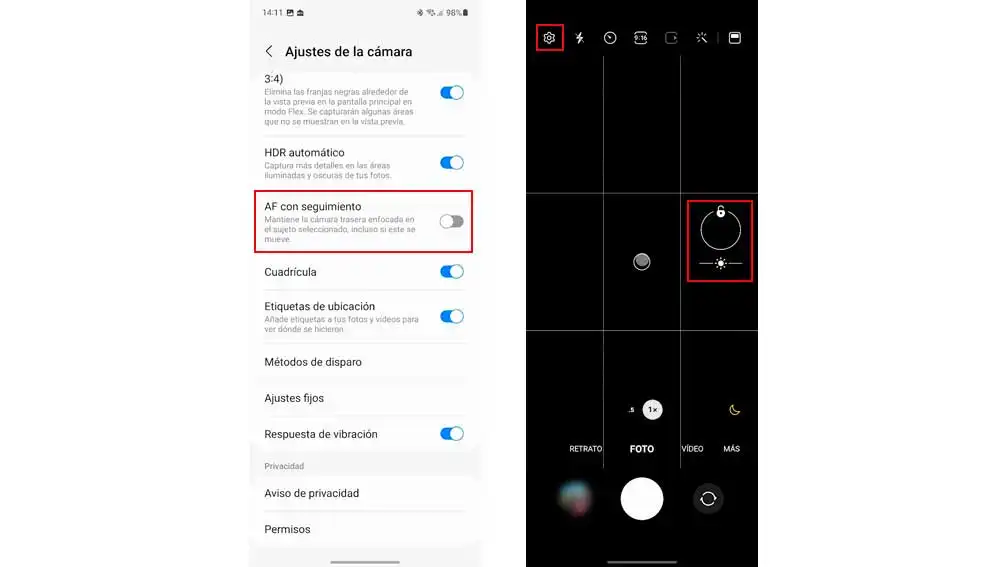 Desactivando el enfoque automático Desactivando el enfoque automático