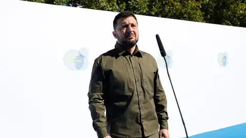 El presidente de Ucrania, Volodimir Zelenski, a su llegada a Granada