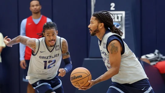Ja Morant y Derrick Rose Ja Morant y Derrick Rose