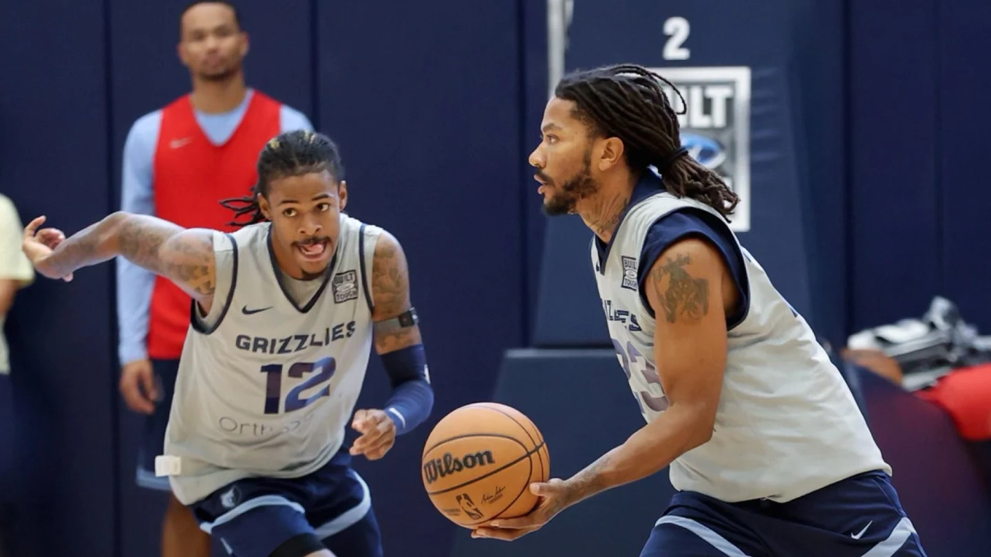 Ja Morant y Derrick Rose Ja Morant y Derrick Rose
