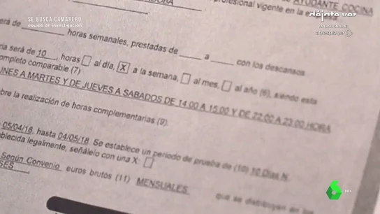 Un camarero denuncia que trabajaba 40 horas pero cotizaba 10: "El jefe nos mandaba a un sótano para pagarnos el resto" Un camarero denuncia que trabajaba 40 horas pero cotizaba 10: "El jefe nos mandaba a un sótano para pagarnos el resto"