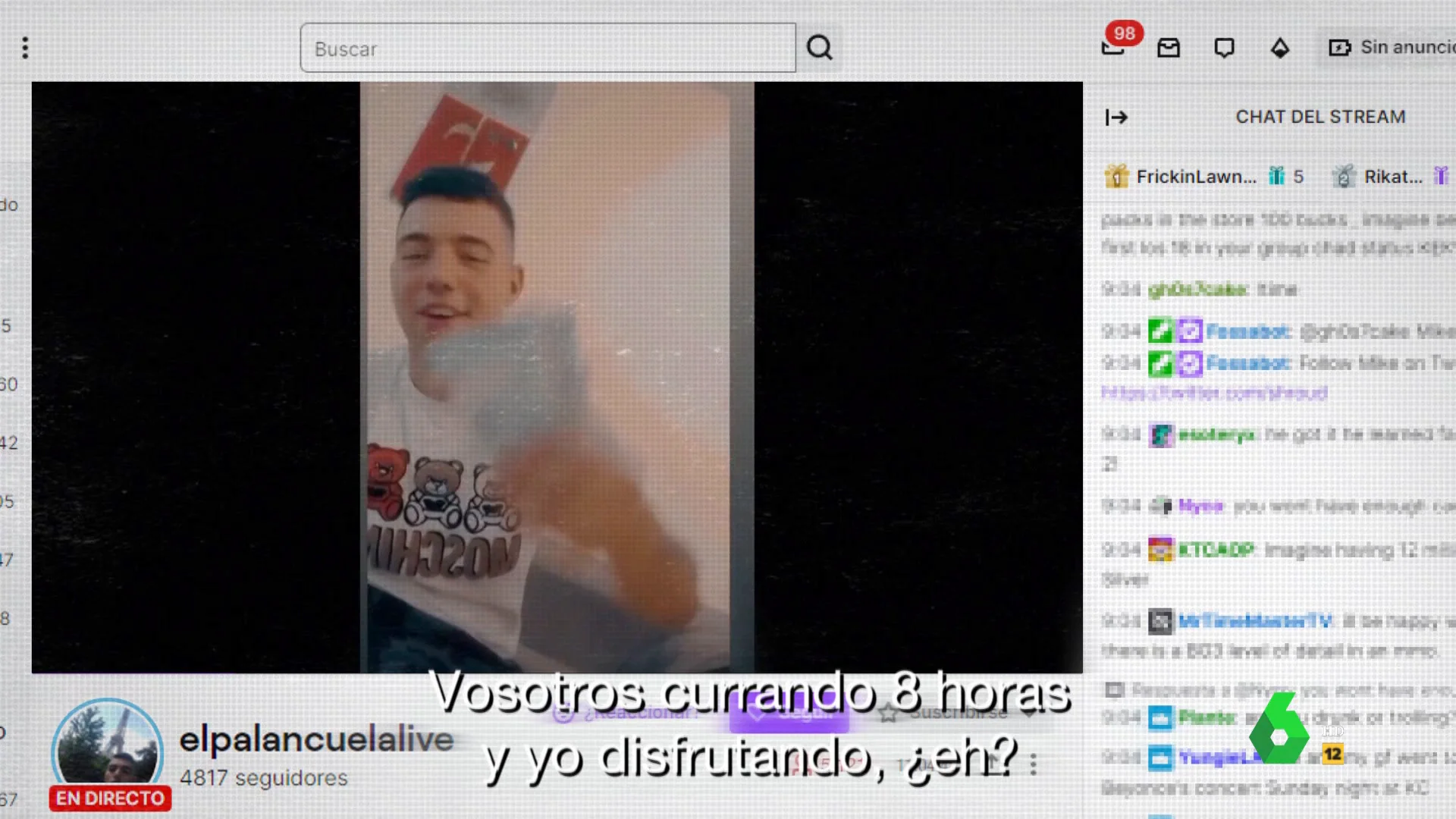 Simpas en directo a cambio de dinero, el modus operandi del 'Palancuela' en Twitch