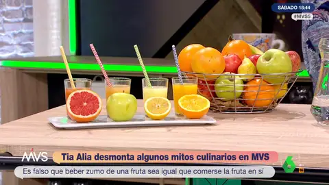 ¿Comer fruta y tomar zumos engorda?: 'Tía Alia' desmonta los mitos sobre alimentación más extendidos (y sorprendentes)