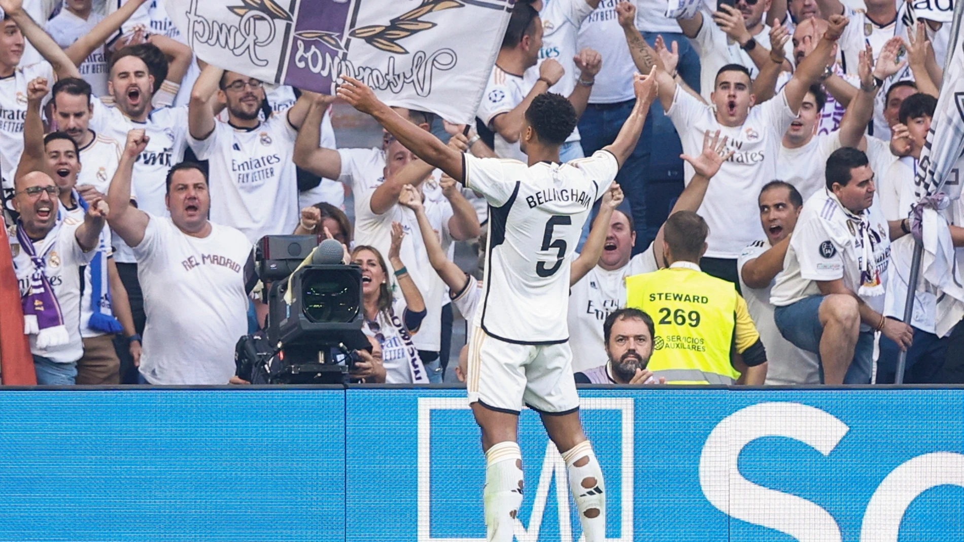 Jude Bellingham celebra un gol con el Real Madrid