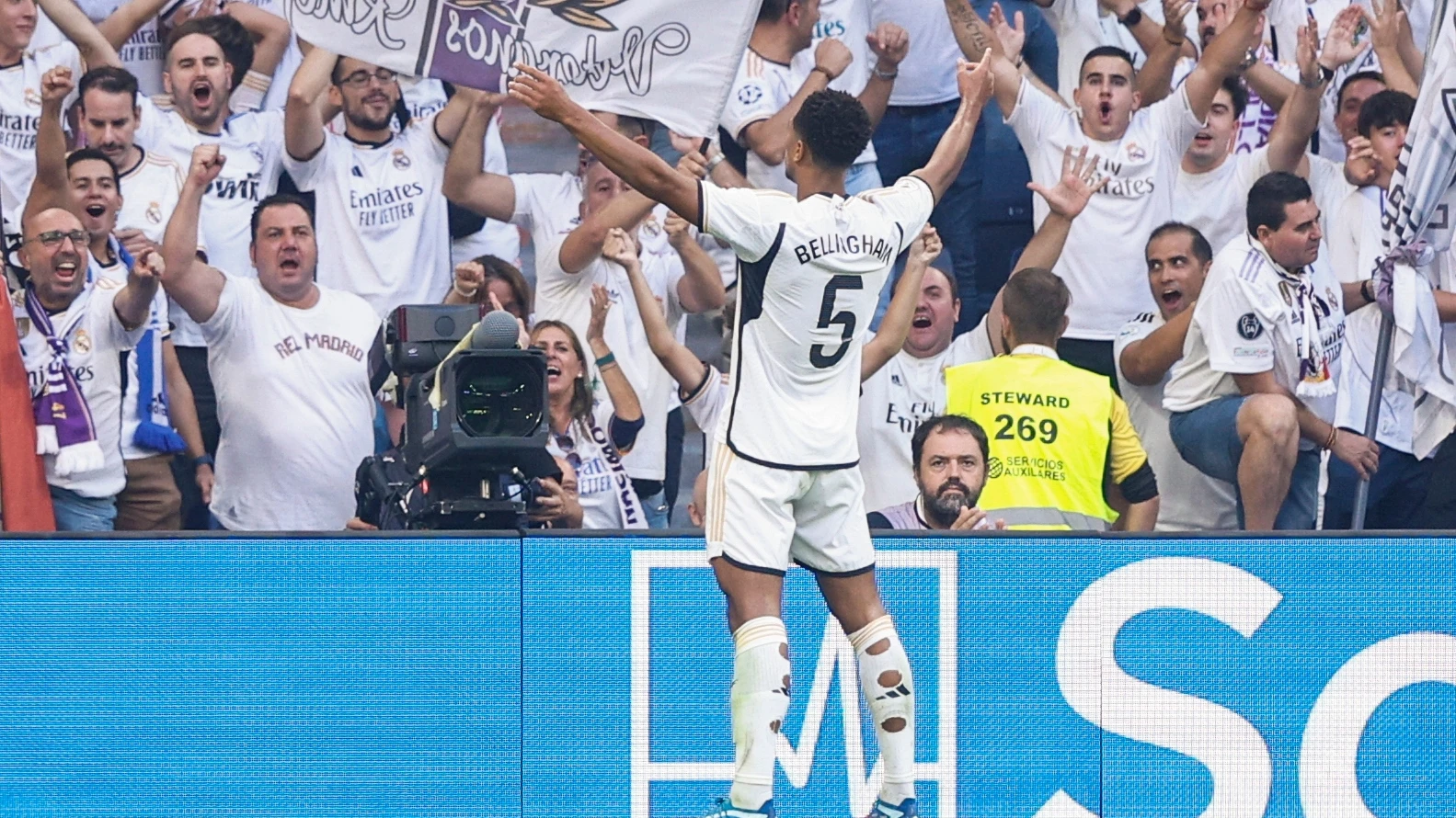 Jude Bellingham celebra un gol con el Real Madrid