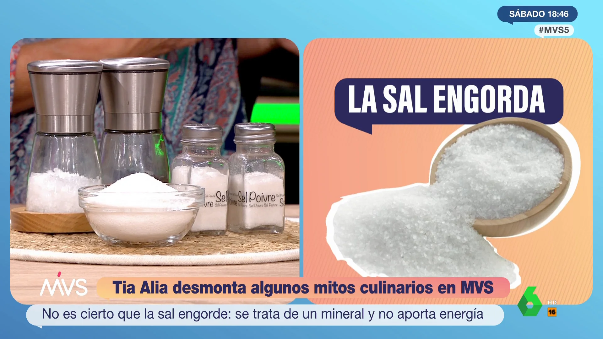 No, no es cierta la creencia de que la sal engorda: 'Tía Alia' aclara por qué es un mito tan extendido