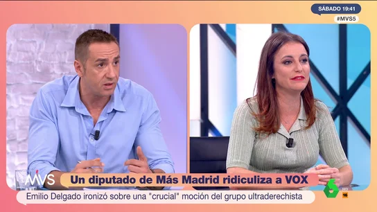 MVS - La crítica de Emilio Delgado (Más Madrid) por el uso de la bandera de España: "Me da pena que se use para dar al otro en la cabeza" MVS - La crítica de Emilio Delgado (Más Madrid) por el uso de la bandera de España: "Me da pena que se use para dar al otro en la cabeza"