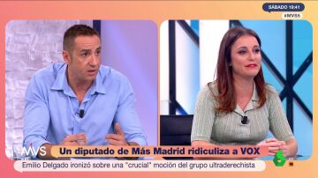 MVS - La crítica de Emilio Delgado (Más Madrid) por el uso de la bandera de España: "Me da pena que se use para dar al otro en la cabeza"