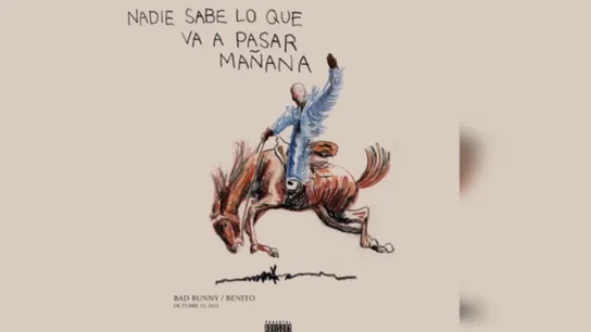 La portada del disco 'Nadie sabe lo que va a pasar mañana' de Bad Bunny La portada del disco 'Nadie sabe lo que va a pasar mañana'La portada del disco 'Nadie sabe lo que va a pasar mañana' de Bad Bunny