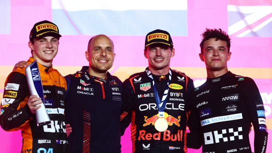 Oscar Piastri, Max Verstappen y Lando Norris Oscar Piastri, Max Verstappen y Lando Norris