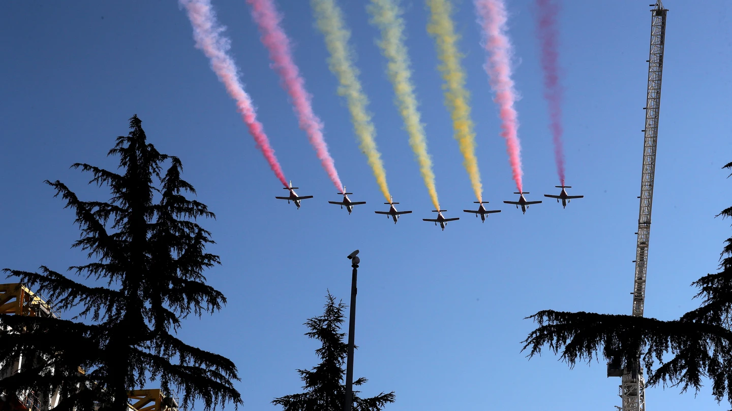 La Patrulla Águila, en el desfile de la Fiesta Nacional del 12 de octubre en 2022 La Patrulla Águila, en el desfile de la Fiesta Nacional del 12 de octubre en 2022