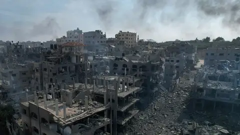 Destrucción en Gaza tras los bombardeos de Israel