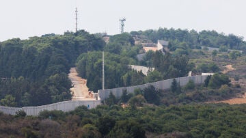 El muro fronterizo en la ciudad de Marwahin, cerca de la frontera con Israel, en el sur del Líbano.