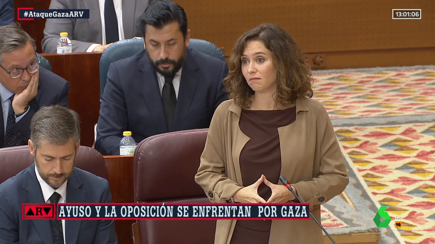 Ayuso pide "cortar el grifo" a lo vinculado a Hamás Ayuso pide "cortar el grifo" a lo vinculado a Hamás