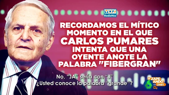 Los colaboradores de Zapeando recuerdan uno de los grandes momentos de Carlos Pumares: "¡Fibergran!" Los colaboradores de Zapeando recuerdan uno de los grandes momentos de Carlos Pumares: "¡Fibergran!"